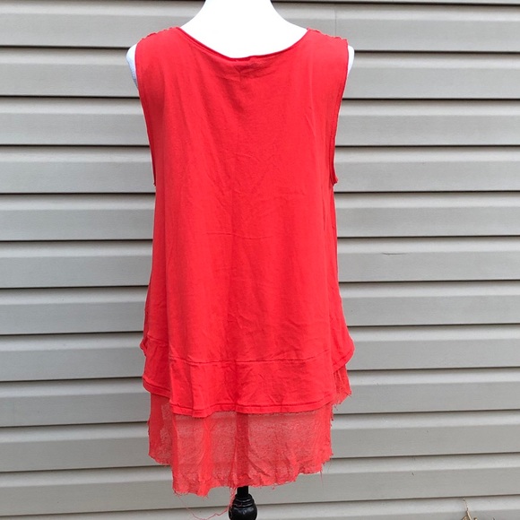 NWT Free People Coral Peachy Tee Tank Top - Picture 9 of 10